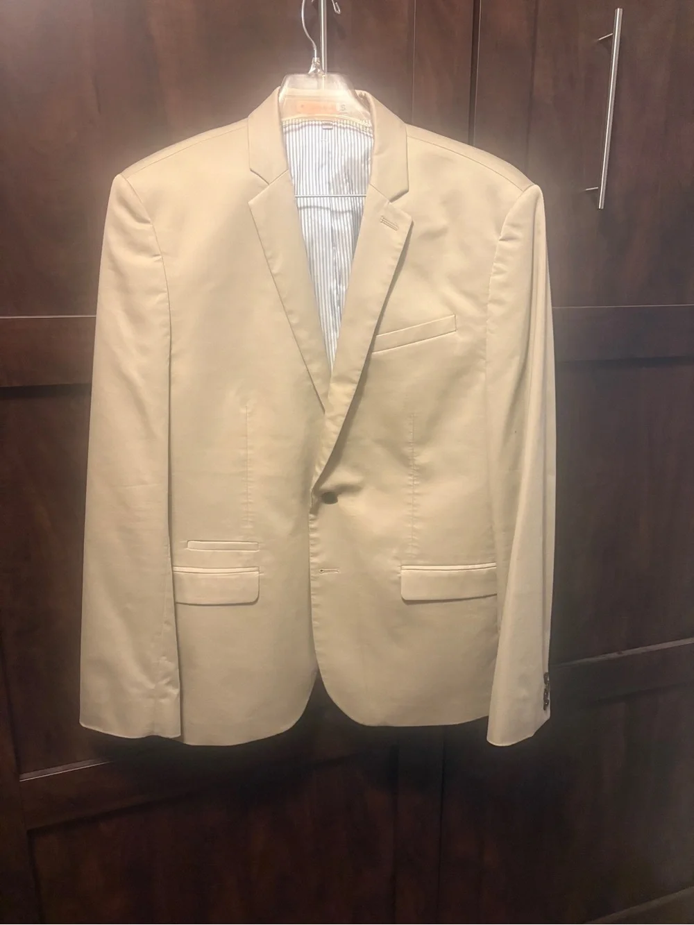 Express Men's Light Khaki Two-Piece Suit Pants size 38x32